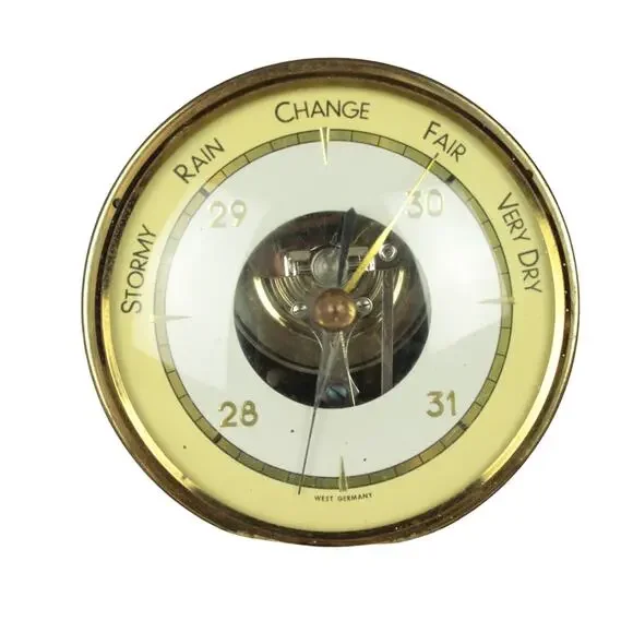 Vintage Broadway Brass Barometer West Germany Weather Instrument Wall Hanging - Picture 2 of 12